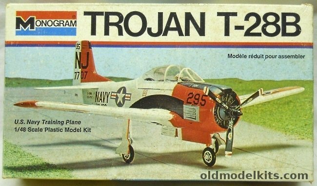 Monogram 1/48 T-28B - Trojan US Navy Trainer - White Box Issue, 5100 plastic model kit